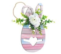 AOKWAWALIY liste de Lapin Panneau de Porte à Ressort accroche-Porte de Pâques emblèmes Plaque signalétique en Bois Pendentif Festival d'artisanat Ménage Le Signe Plaque de Porte œufs Ornement