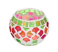 AOKWAWALIY Photophore coloré en mosaïque pour Bougie Chauffe-Plat en mosaïque - Vase pour dîner - Romantique en Verre - Bougeoirs votifs de Mariage