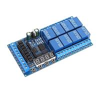 Aolidsive 8 Canaux Pro Mini PLC Relais Carte, DC 12V Entrées Opto-Isolées | Minuterie de retard cyclique programmable, affichage numérique du tube à 4 boutons, mini emplacements Pro intégrés, 8
