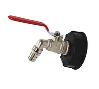 Aolidsive Adaptateur de Réservoir d'eau en Laiton S60x6 à G3/4 Pouces, Raccord de Vanne avec Poignée Rouge pour Raccordement de Robinet de Tuyau