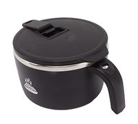 Aolidsive Bol à Nouilles en Acier Inoxydable, capacité 900 Ml, Résistant à la Chaleur avec Couvercle, Idéal pour les Repas de Pâtes, Ramen ou Salades (BLACK)