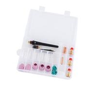 Aolidsive Consommables de Soudage TIG Kit de Lentilles à Gaz en Cuivre Céramique avec Buse en Céramique et Clip d'électrode 1,6 Mm 2,4 Mm 3,2 pour Utilisation de la Torche de Soudage WP17 WP18 WP26