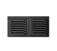 Aolidsive Couvercle D'aération de Sortie Murale Extérieure 6x12 Pouces, Acier Inoxydable 430, Protection contre la Pluie à Persiennes, Intégrée, Vis Pré-percées, pour Maison/commercial (BLACK)