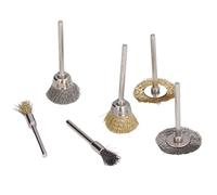 Aolidsive Ensemble de Brosses à Stylo à Roue en Fil Métallique, Roues de Polissage en Laiton et en Acier Inoxydable, 36 Pièces avec Tige de 3 Mm, 3 Types pour le Nettoyage, l'élimination de la