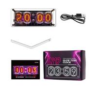 Aolidsive IN12 Nixie - Horloge à Tube Rétro Vintage, Lumière Ambiante RGB, Minuterie Numérique pour la Maison et Le Bureau, Design Acrylique à 4 Chiffres (Horloge)