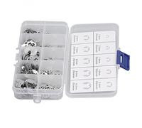 Aolidsive Kit d'assortiment de Clips E en Acier Inoxydable, 200 Pièces, 10 Tailles M1,5 à M10, pour Roulements, Engrenages, Poulies, Réparation, Entretien et Utilisation en Atelier