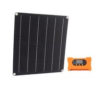 Aolidsive Kit de Panneau Solaire 18 V 25 W Kit de Contrôleur de Panneau Solaire Monocristallin avec Contrôleur de Charge 100 A Sortie CC 20 V Voc 1,5 M pour Chargement de Batterie en Plein Air,
