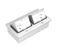 Aolidsive Plancher Encastré Prise de Sol, Boîte D'Alimentation 16A en | Prise Standard européenne, pièces de fonction PC, feuille de retenue d\'eau transparente, gestion des câbles sous le