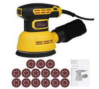 Aolidsive Ponceuse Orbitale Aléatoire de 5 Pouces avec 12000 Tr, Min et 6 | Moteur en Cuivre 300 W, 15 Papiers Abrasifs de 60 à 400, 8 Trous D’aspiration, Sac à Poussière, pour le Travail du Bois et