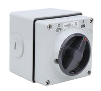 Aolidsive Prise de Commutateur étanche Extérieure, Ignifuge, Prise de Commutateur d'isolation PC 250 V, 4 Boutons avec Indicateurs, Commande Marche/arrêt Rotative Anti-poussière pour Usage (4P10A)