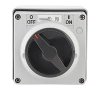 Aolidsive Prise de Commutateur étanche Extérieure, Ignifuge, Prise de Commutateur d'isolation PC 250 V, 4 Boutons avec Indicateurs, Commande Marche/arrêt Rotative Anti-poussière pour Usage (4P20A)