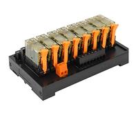 Aolidsive Relais 8 Canaux pour Rail DIN, Carte à Relais, 2 NO 2 NC, | Interface de système de contrôle industriel, indice 8A 250V AC / 30V DC, remplacement de relais sans outil, boîtier compact