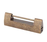 Aolidsive Serrure en Laiton à Motif de Pièces de Monnaie en Cuivre, Style Antique, Cadenas Horizontal Chinois, 9,7 X 3,2 X 1,9 Cm, Construction en Laiton, Couleur Bronze pour Portes d'armoires,