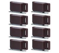 Aolidsive Stainless Steel Magnetic Door Catch, 8-Pack pour Armoires (BROWN) | Mécanisme d\'amortisseur à pression, profondeur de tasse de 10 mm, montage adhésif ou à vis, assemblage à vis,