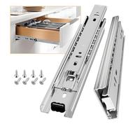 AOLISHENG Glissiere pour tiroir 450 mm Glissière de tiroir latéral rail coulissant coulisse tiroir sortie totale à bille pour placard et cuisine 45 kg Charge Argent 1 Paire(2 pièces)