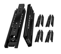 AOLISHENG Glissiere pour tiroir 450 mm Glissière de tiroir latéral rail coulissant coulisse tiroir sortie totale à bille pour placard et cuisine 45 kg Charge Noir 5 Paire(10 pièces)