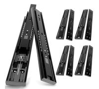 AOLISHENG Glissiere pour tiroir avec amortisseur 350 mm rail coulissant latéral coulisse tiroir sortie totale glissières à bille pour placard et cuisine 45 kg Charge 5 Paire(10 pièces)