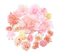 AolKee 21 pièces Petites Fleurs artificielles pour la décoration, Rose Violet Party Kuchen Dekorationen für Hochzeitsfeier Brautstrauß Fleur Cheveux Accessoires Panneau Mural (Rose)