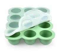Aolso Boîte de conservation des aliments, 12 compartiments pour congélateur d'aliments, Stockage De Nourriture Plateau de Congélateur avec Couvercle Hermétique (Vert)