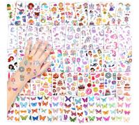 AOMIG Tatouage Temporaire Enfant, 50 Feuilles Etanche Tatouage Ephémère Fille Kit Tatoo, Fée des fleurs, dessert, papillon, sirène, licorne, Cadea Décoration De Fête Garçon Fille