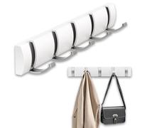 AONAT Porte Manteau Mural Pliant,Patère Murale de 5 Crochets Rétractables,Patères Pour Suspendre Manteaux écharpes, Sacs à Main et Autres, Pour Cuisine, Salle