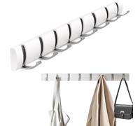 AONAT Porte Manteau Mural Pliant,Patère Murale de 8 Crochets Rétractables,Patères Pour Suspendre Manteaux écharpes,Sacs à Main et Autres,Pour Cuisine,Salle