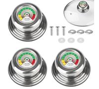 AONAYO Lot de 3 poignées de couvercle de casserole avec thermomètre, poignée de couvercle de casserole, compatibles avec les casseroles et poêles AMC, poignée de rechange universelle, thermomètre de