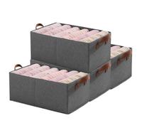 AONEGOLD casa corner BoxyTidy Boîte de Rangement Pliable Ultra Résistante, Lot 2-10 unités, boîtes tissu avec poignées, panier de rangement pour dressing et armoire (Gris Foncé*4pcs,46*30*20cm)