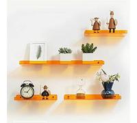AONEGOLD Étagères flottantes en Acrylique, étagère Murale Invisible pour Rangement, adaptée pour Salle de Bain, Douche, Chambre, Cuisine et décoration Salon (Orange,4 pièces)