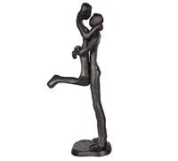 Aoneky Statuette Couple- Sculpture en Fer - Statue Amour Passionate Romantique- Décoration de Maison & Bureau (Sauter et s'embrasser)