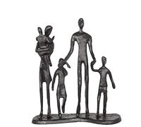 Aoneky Statuette Famille de 5 en Fer - Sculpture Abstrait Mère, Père et Enfant Heureux- Cadeau pour Anniversaire, Mariage - Statue Décorative pour Maison, Salon (Famille de 5)