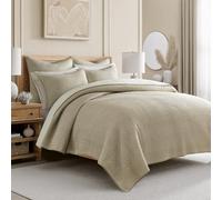 AONELAS Levtex Cross Stitch Parure de lit King Size Taupe