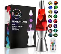 AONESY Lampe à Lave avec changement de couleur Lampe à Lave Led avec télécommande, Lampes à Lave Eau Blanche Cire Blanche Lampes à Lav Veilleuse Cadeau pour Noël Anniversaire- 37cm Bouteille Noire