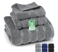 Aonext Lot de Serviettes en Coton, Lot de 3 Articles de Linge de Bain Comprenant Une Serviette de Douche 70 x 140 cm, Une Serviette d'invité 35 x 75 cm et Un Gant de Toilette 35 x 35 cm