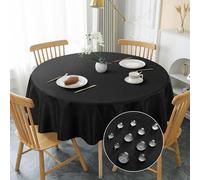 AooHome Nappe ronde de 160 cm de diamètre, facile à nettoyer, lavable, en polyester, imitation lin, imperméable, avec effet lotus, durable, résistante aux rayures, pour salle à manger, balcon, jardin