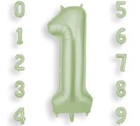 AOOSU Ballon Chiffre 1 Vert Olive | Ballon Anniversaire 1 An 101cm | Numéro de Ballons | Décoratif Ballons | D'hélium Decoration Anniversaire Fête Vacances Ans Anniversaires