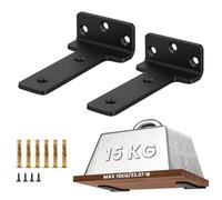 AOOSU Equerre Etagere Murale 10cm, 2pcs Supports D'Étagère Métal, Equerre Charge Lourde Support Étagère Murale pour Salon | Bureau | Cuisine (Noir)
