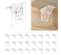 AOOSU Support Etagere Invisible, 24 Supports D'Étagères Autocollants, Support Etagere Murale, Supports Pour Étagères Placard Penderie, Meubl