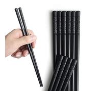 AOOSY Lot de 5 paires de baguettes en fibre de verre réutilisables en alliage japonais antidérapant