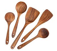 AOOSY Ustensiles de Cuisine,5 pcs Ensemble d'ustensiles de cuisine japonais en bois Outils Ensembles d'ustensiles résistant à la chaleur sans égratignures