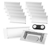 AOOTE Badges Nominatifs Magnétiques, 10 Pcs Porte Nom Magnétique Aluminium,Badge Aimanté avec double aimant puissant,Badges Magnétiques pour Chemise Veste (Aluminium)