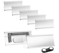 AOOTE Badges Nominatifs Magnétiques, 5 Pcs Porte Nom Magnétique Aluminium,Badge Aimanté avec double aimant puissant,Badges Magnétiques pour Chemise Veste (Aluminium)