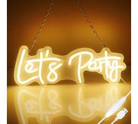 AOOTE Enseigne Lumineuse Neon, Décoration au Néon “Party”, Lampe Néon LED Décoration de Fête d'anniversaire, Décoration Murale pour Chambre d'enfants, Fête de Mariage, Bar, Salle de Jeux, Chambre