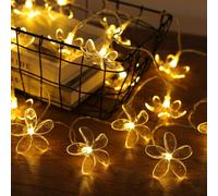 AOOTE Guirlande Lumineuse en forme de fleur de cerisier rose,3M 20 LED Guirlande Cerisier Lumineuses,Blanc Chaud Lumineuse LED en Fleurs de Cerisier pour Intérieur, le jardin,la terrasse