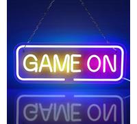 AOOTE Neon Gaming, Salle de Jeux Néon Logo, “GAME ON”, Enseigne Lumineuse Neon, LED Neon Sign, Décoration Murale pour Chambre D'enfants, Fête de Mariage, Bar, Salle de Jeux, Chambre