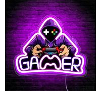 AOOTE Plaque néon Gamer LED alimentée par USB pour décorer chambres d'adolescents, bars, cybercafés, clubs et salles de jeux