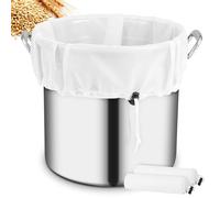 AOOTE Sac de Filtration Réutilisable,2pcs 50 Mesh Sac de Brassage avec Boucle fixe, 46 * 40cm Sacs Filtrants pour Vin, Bière, Filtre à Fruits, Lait Végétal,Tous Les Grains de Brassage
