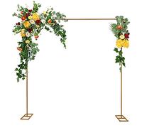 AOOUNGM Arche de Mariage en Métal - Arche carrée Hauteur Réglable - Fleur Arche de Jardin avec Base Large pour Fête Noces/Anniversaire/Baptême - 3x3m