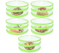 AOOWU Cloche Alimentaire Anti Insectes, 5PCS 34 x 16 cm Couverture Nourriture Maille Pop-up, Pliant Tente Anti-moustiques, Housse Anti-Mouches en Maille, Protection pour Barbecue Pique-nique Aliments