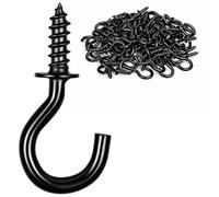 AOOWU Crochets à Visser Métal, 70Pcs 1/2 pouces crochets à vis de plafond | Crochets de Plafond en Acier Inoxydable, Crochets de Plafond à Visser pour intérieur, Extérieur,clés,décoration de Noë
